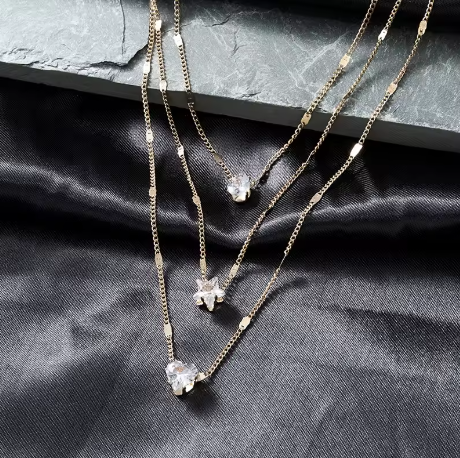 Liora Exquisite Zircon Lucky Clover Long Necklace