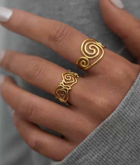 Stainless Steel Adjustable Open Spiral Ring