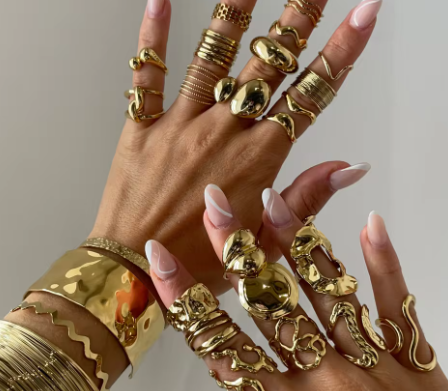 Sculpted Gold Statement Rings