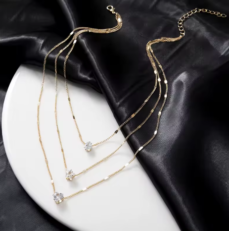 Liora Exquisite Zircon Lucky Clover Long Necklace