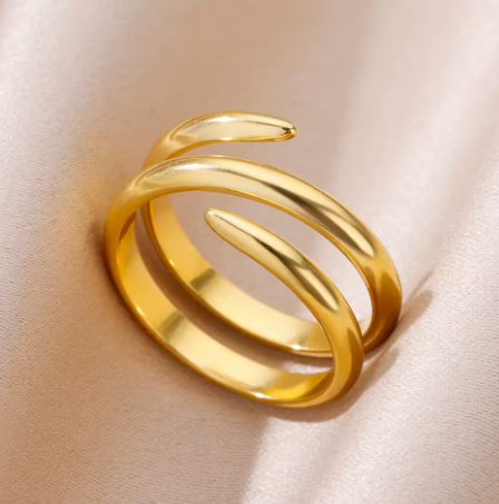 Golden Chain Cuff Ring